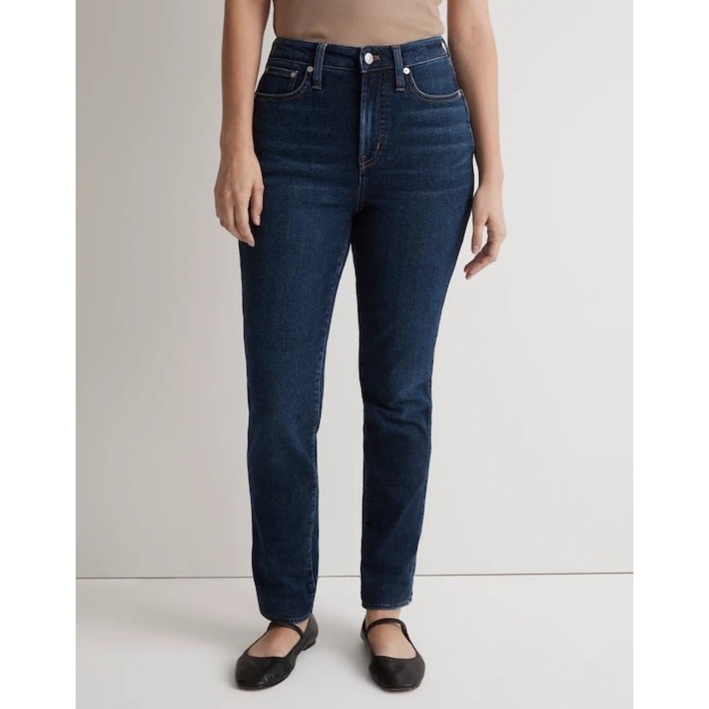 Madewell NWT Curvy Perfect Vintage Jeans 28 Straight Leg Dark Wash Indigo NN495